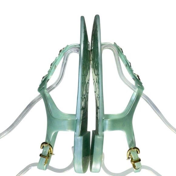 COACH Womens Paisley Jelly Sandals Floral Embellishments Buckle Strap Size 7B - Picture 14 of 16